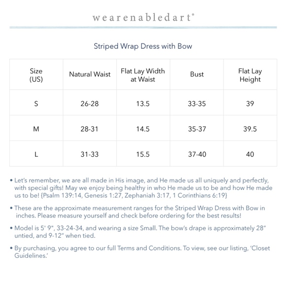 NWT ♡ Striped Wrap Dress with Bow, ON SALE! - Picture 8 of 8